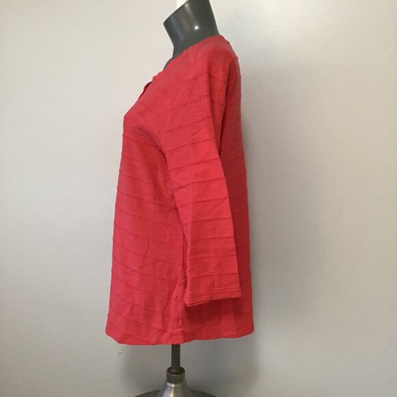 Habitat 3/4 Sleeve Button Front Lagenlook Top Size L - Picture 6 of 11